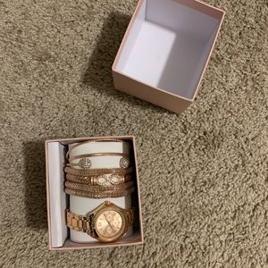 Rose Gold Watch w/ Bracelet Set